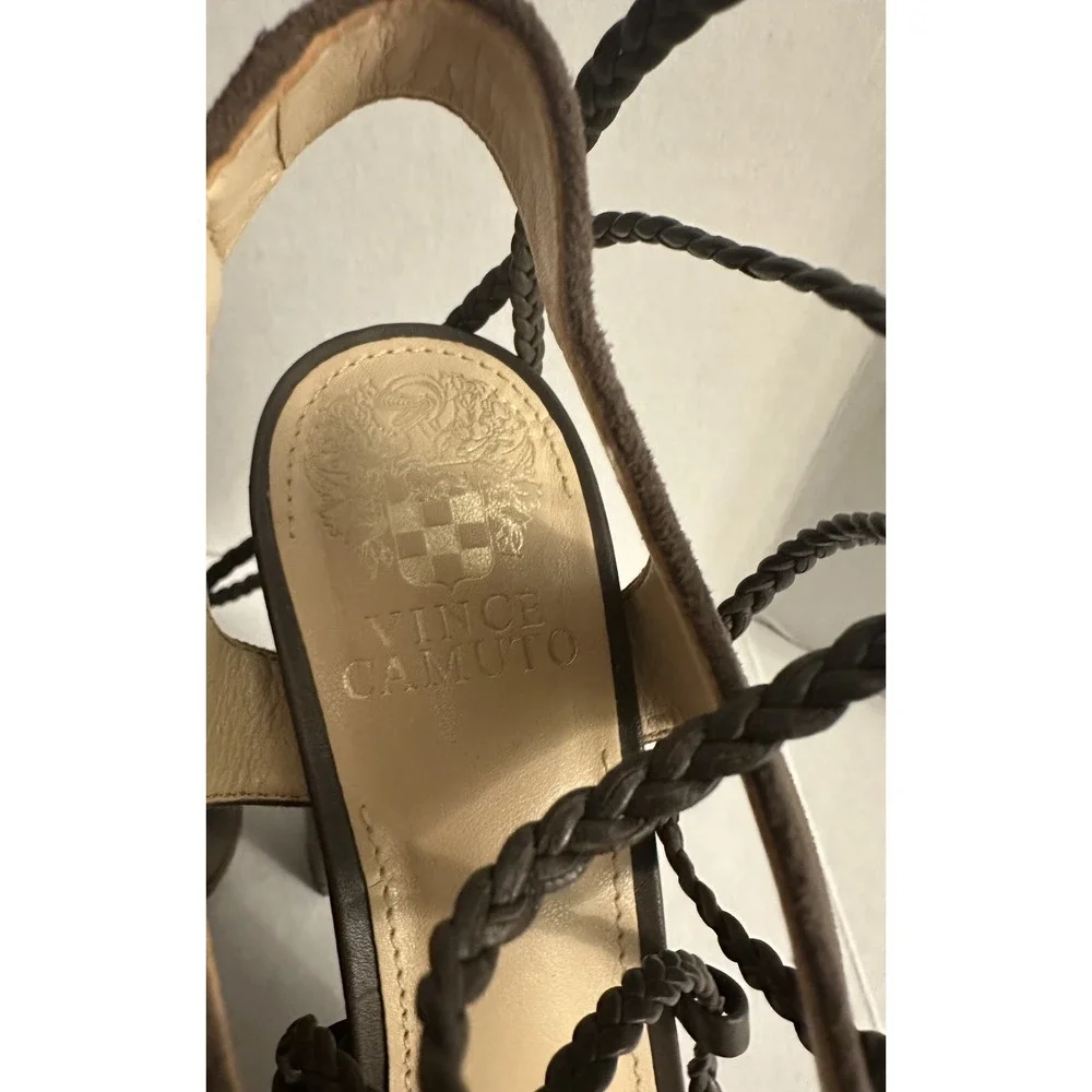 Vince Camuto Shoes Womens Size 6.5M VC-Kaelena Platform Heels Suede‎ Lace Up